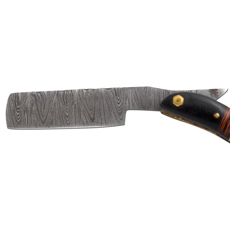 Old Ram Straight Razor | Straight Edge-Razor Sharp High Hardness Real Damascus Steel Cutthroat Straight Edge-Blade | Barber Razor (349) - Image 3